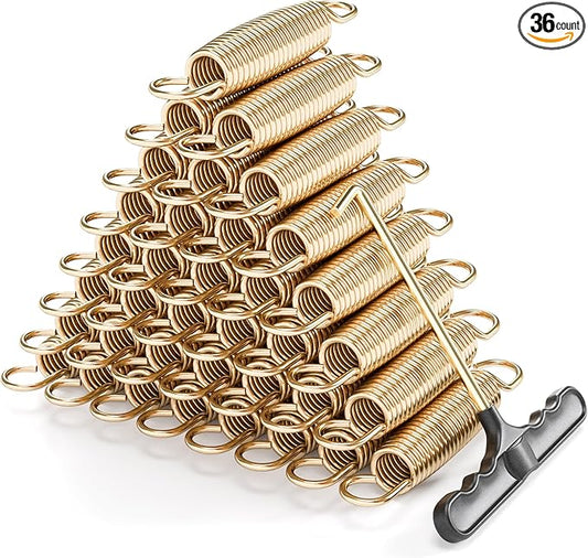 Trampoline Springs Heavy Duty with Swivel & Straight Hooks, Stainless Steel Trampoline Accessories Ideal Spring Replacement, Includes T-Hook Tool