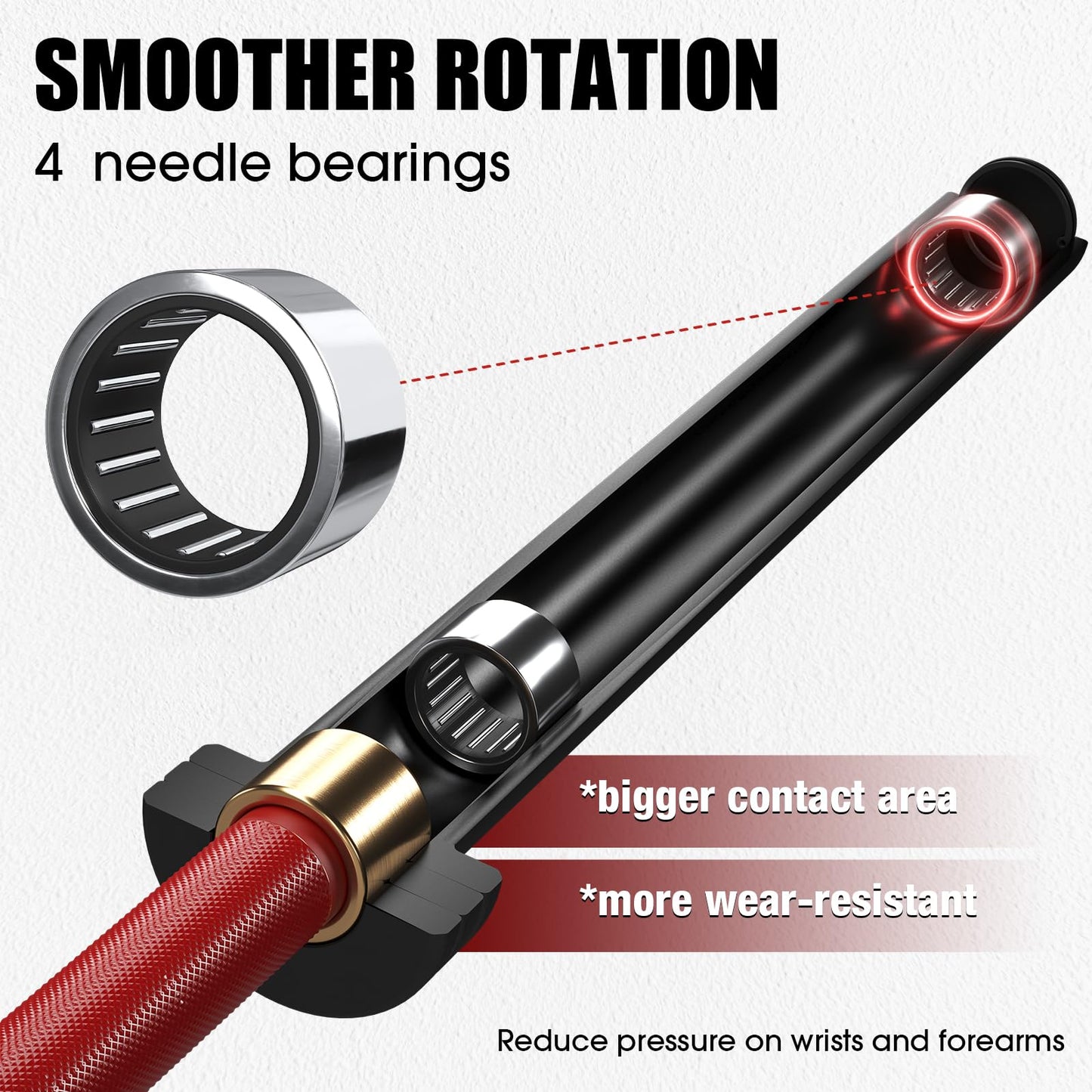 Mikolo 7ft Olympic Barbell, Barbell for Weightlifting and Powerlifting 45lb, Olympic Bar for