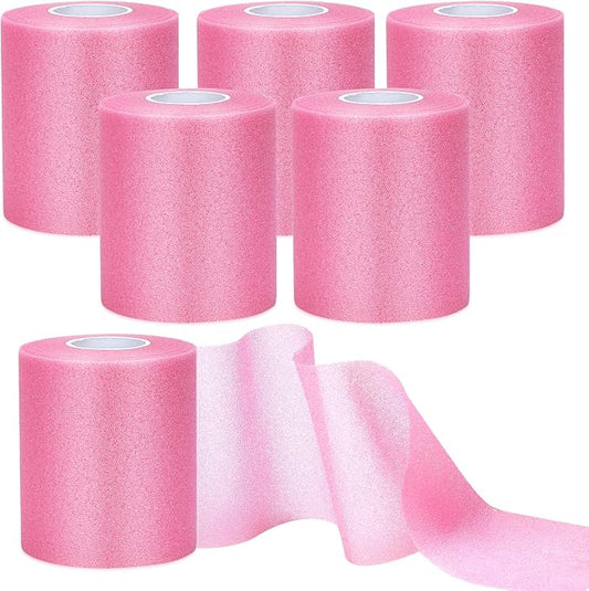 Pre wrap Pink,Prewrap Athletic Tape,6 Roll Pre wrap Headbands for Hair Soccer,Foam Underwrap Sports Wrap for Ankles Wrists Hands Knees Elbows 2.75 Inches X 12 Yards