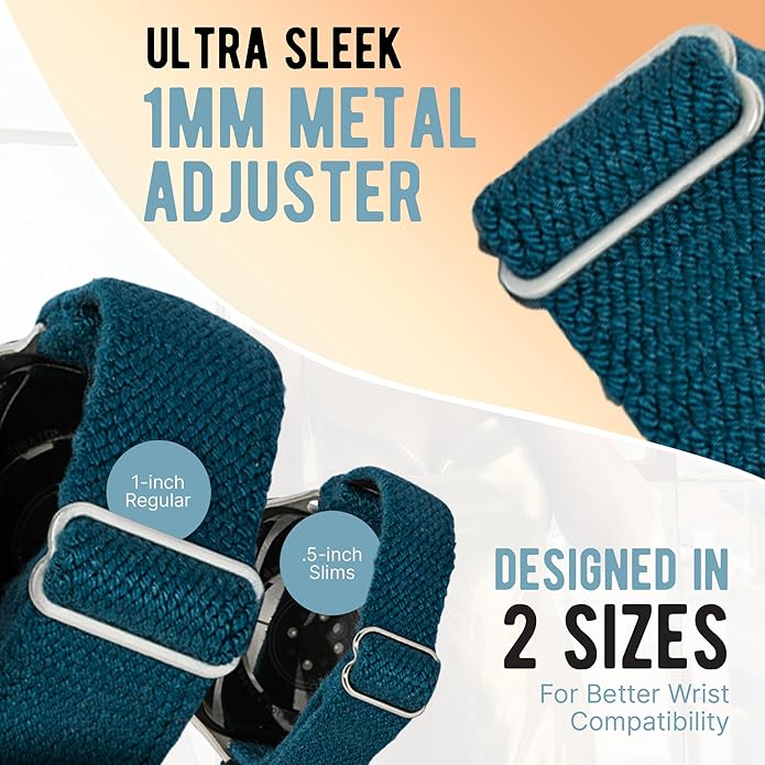 Braxley Bands - Organic Cotton Watch Bands For Women and Men, Compatible With All Apple Watch Sizes and Series - Washable, Sweat-Absorbent, Breathable Fit, Elastic Smart Watch Bands