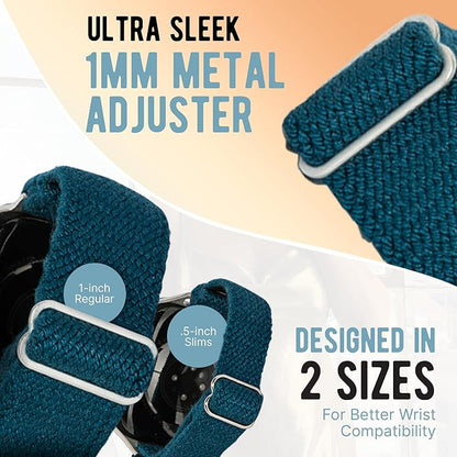 Braxley Bands - Organic Cotton Watch Bands For Women and Men, Compatible With All Apple Watch Sizes and Series - Washable, Sweat-Absorbent, Breathable Fit, Elastic Smart Watch Bands