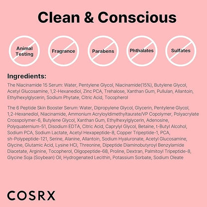 COSRX Niacinamide 15% Peptide Booster Set - Amazon Exclusive - Korean Skin Care Set, Gift Sets, Niacinamide Serum, Face Serum