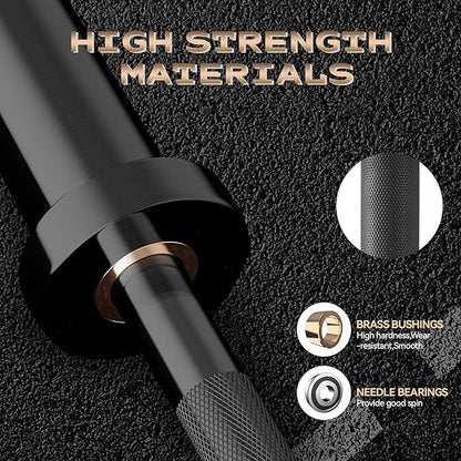 Barbell Bar for Weightlifting - 7FT Heavy Duty (1500LB/700LB), 4FT Short (500LB), 47" EZ Curl Bar - Fits 2" Standard Plates - Home Gym Strength Training