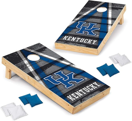 Wild Sports NCAA College 2' x 4' Wood Direct Print Tournament Cornhole Set, 8 Bean Bags, Vintage