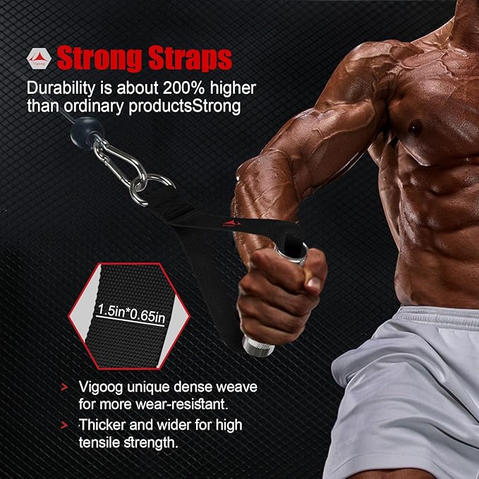 Heavy Duty Metal Workout Handles，Replacement Grip Attachments for Cable Machines, Resistance Bands, LAT Pulldown, Strength Exercise Home Gym & Commercial Fitness Equipment