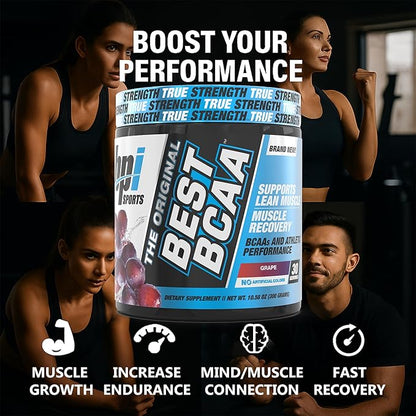 BPI Sports Best BCAA Powder - Muscle Recovery Support - Branched Chain Amino Acids | Building Blocks of Protein and Muscle - Post Workout Recovery ??Hydration - Grape, 30 Servings