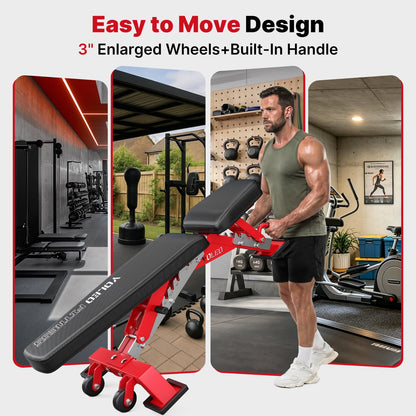 YOLEO Commercial Adjustable Weight Bench, ASTM Certified 2315LB, 8-Gauge Steel Workout Bench