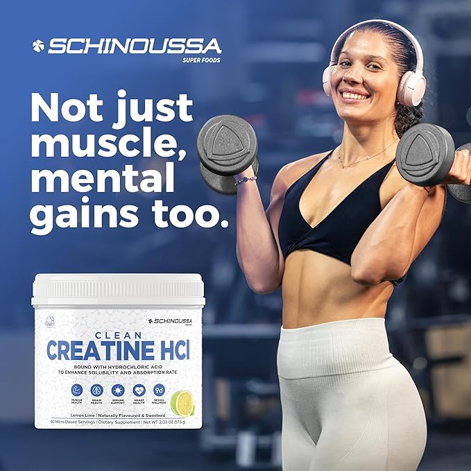Lemon Lime Creatine HCL Powder | Micro-Dosed High Absorption Creatine | Naturally Flavored & Sweetened | Stimulant-Free | Vegan, Gluten-Free | Pre/Post Workout Supplement | 60 Servings