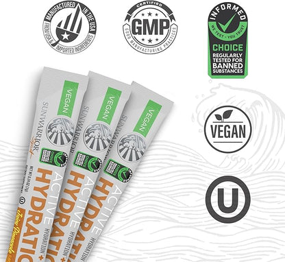 Sunwarrior Hydration Powder Electrolyte Packets Powder B12 Elderberry | Juicy Pineapple Flavored 18 Stick Packs 126g Pouch | Vegan and Plant-Based Sugar Free