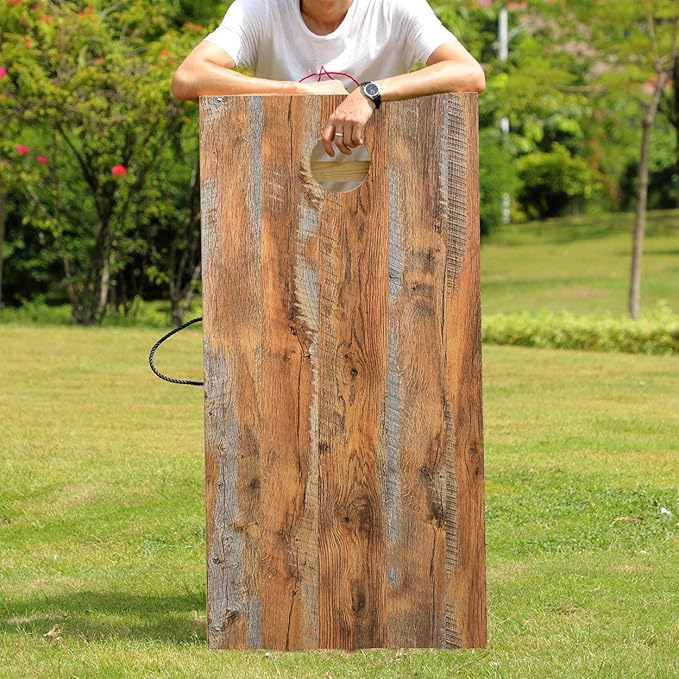 Solid Wood Premium Corn Hole Outdoor Game Set, 2 Regulation and Waterproof Cornhole Game Boards, with 8 Toss Bags, Perfect for Outdoor Indoor