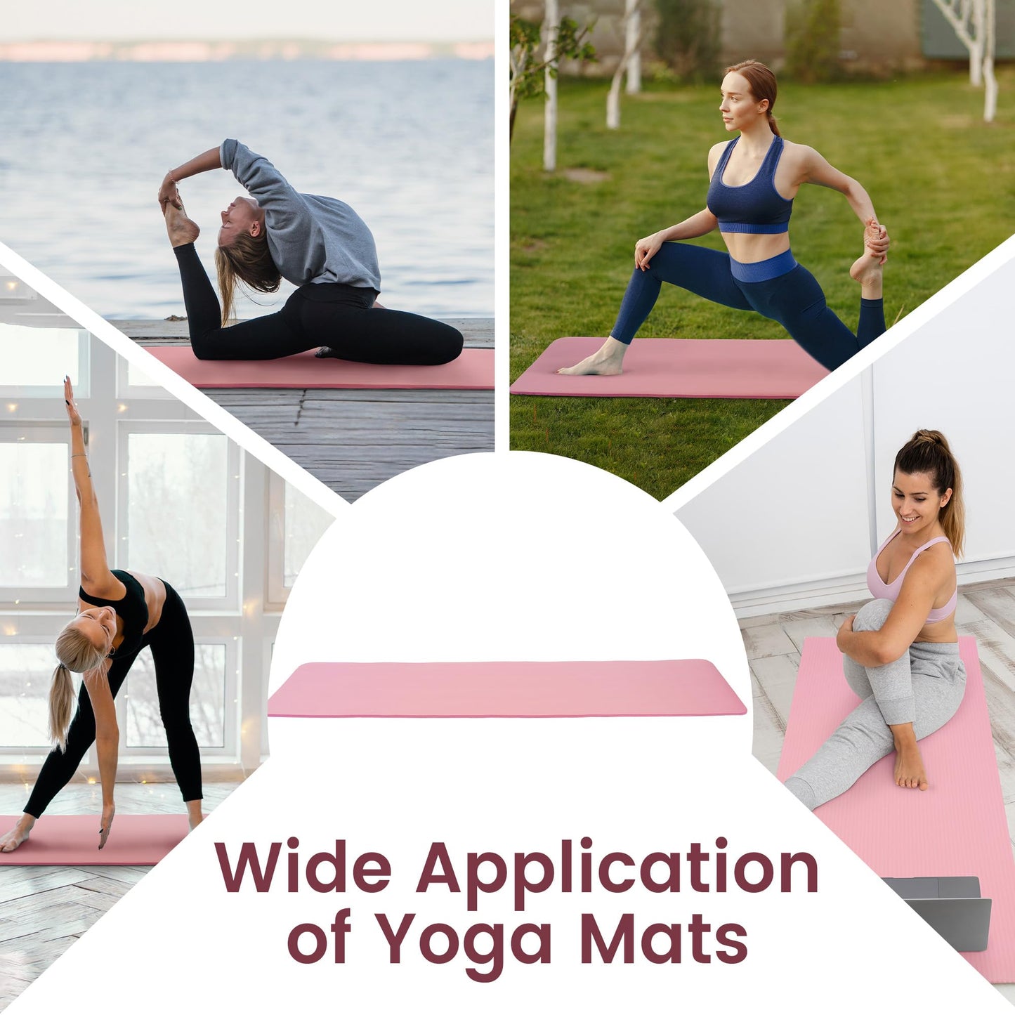 Fitvids 1/2-inch Thick High Density Exercise Yoga Mat with Carrying Strap