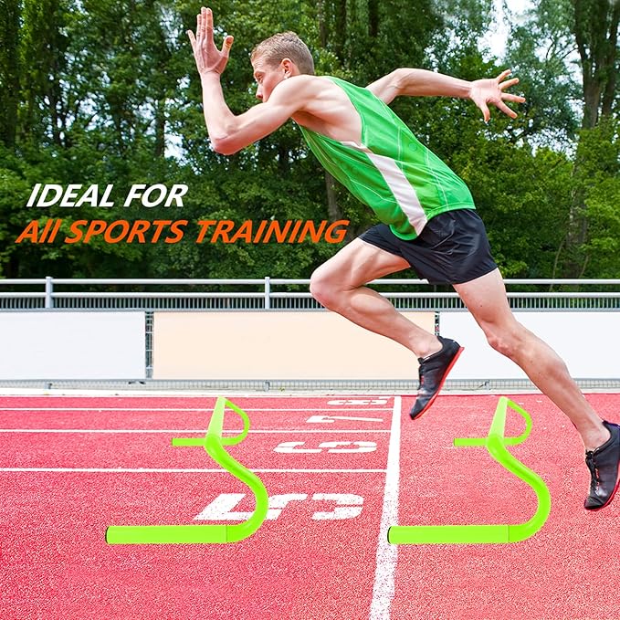 10 Pcs 6" Speed Agility Training Hurdles with 6 Marker Cone Durable Detachable Training Equipments Plyometric All Speed Hurdle for Athletes Soccer Basketball Football Practice