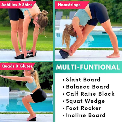 Slant Board for Calf Stretching | Balance Board Calf Stretcher for Plantar Fasciitis Relief,Achilles Tendonitis Reliefs,Shin Splint Relief,Squat Wedge