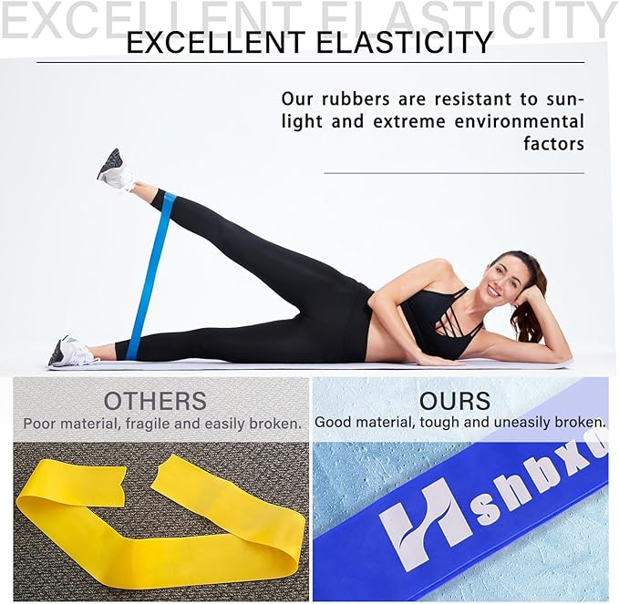Resistance Bands for Working Out, Physical Therapy Bands, Latex Free Elastic and Exercise Bands Set for Stretching, Suitable for Rehab, Yoga, Pilates, Gym, Home Exercise