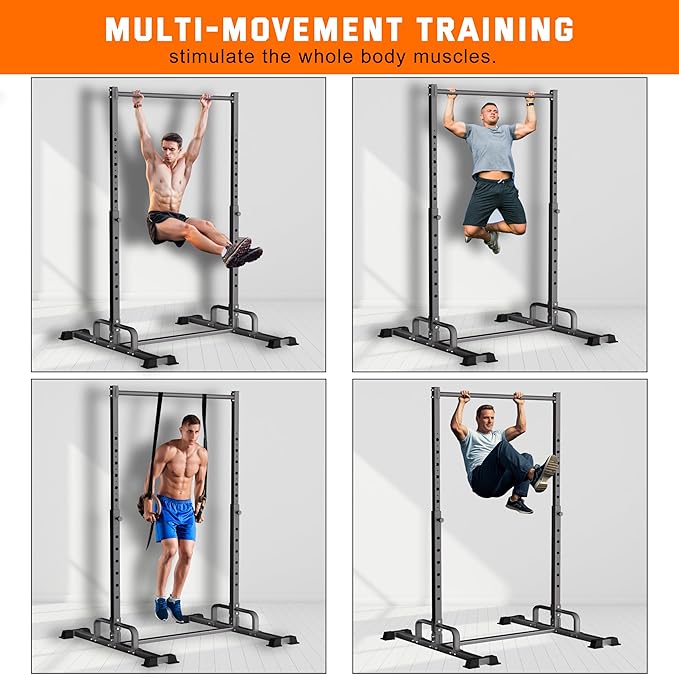Pull Up Station, Adjustable Pull Up Bar Free Standing Power Racks, Multifunctional Heavy Duty Steel Pull Up Tower, For 2×2" with 1??Hole Size Squat Rack Accessories, Support 600 LBS Capacity