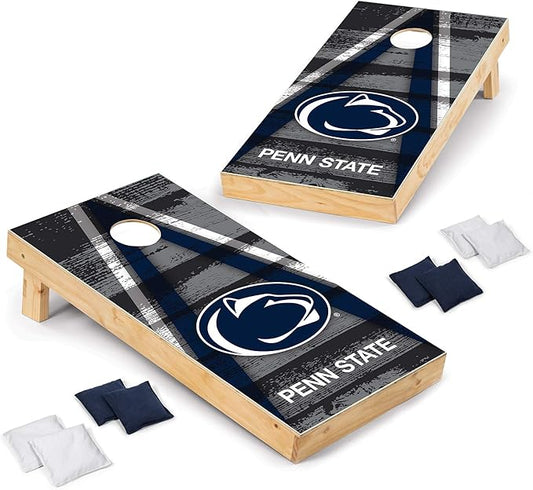 Wild Sports NCAA College 2' x 4' Wood Direct Print Tournament Cornhole Set, 8 Bean Bags, Vintage