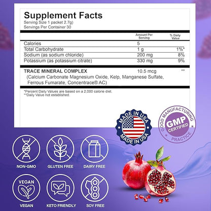 Dr. Price’s Electrolyte Mix | Sugar-Free Hydration Powder with 72+ Trace Minerals | No Sugar, Fast-Dissolving Electrolytes Powder Packets | Blueberry-Pomegranate (30 Packs)