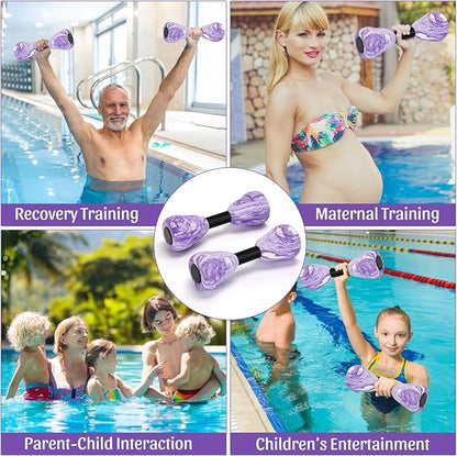 Camouflage Aquatic Dumbbells,2Pcs Foam Water Weights Aerobic Exercise Fitness Equipment Dumbbells, Pool Resistance Swimming Training for Adults/Kids/Men/Women Weight Loss, Beginner Swimming Training