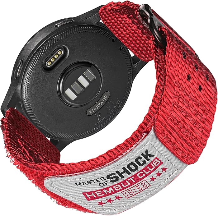 20mm Nylon Band Compatible with Garmin Vivoactive6/5/3,Forerunner 165/55/645/245 Music, 20mm Soft Nylon Replacement Strap