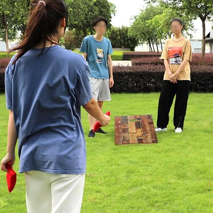 Solid Wood Premium Cornhole Game Set, Bean Bag Toss Game for Tailgate, Outdoor, Backyard - Professional Portable Cornhole Boards & Set of 8 Cornhole Bean Bags (Junior, Tailgate, Regulation Size)