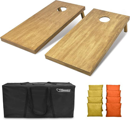 GoSports 4 ft x 2 ft Regulation Size Wooden Cornhole Boards Set - Includes Carrying Case - Full Regulation Size Bean Bag Toss Boards