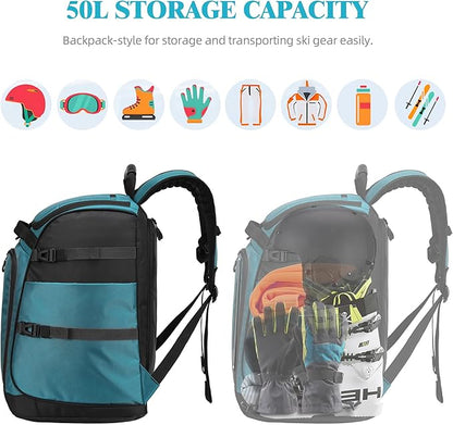 Ski/Snowboard Boot Bag/Skating Bag | Excellent for Store and Transport Gear, Jacket, Helmet, Goggles, Gloves & Accessories