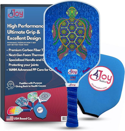 4Joy Pickleball Paddle Premio Series - Thermoformed Premium T700 Carbon Fiber Pickleball Paddless - Professional Pickleball Rackets for Women & Men - 16mm Honeycomb Core - USAP Approved