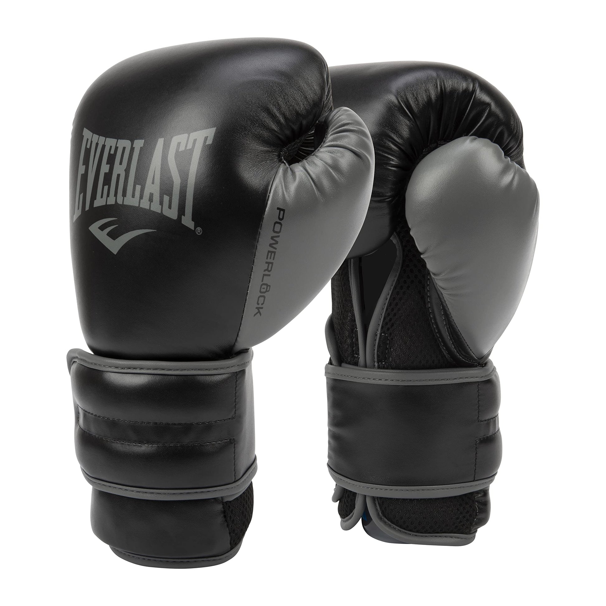 Everlast Powerlock 2 Hook Loop Boxing Gloves | Heavy Bag | Black | 16oz