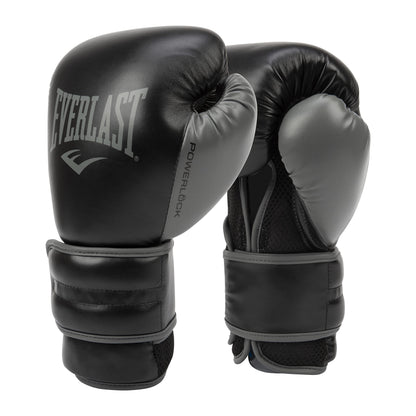 Everlast Powerlock 2 Hook Loop Boxing Gloves | Heavy Bag | Black | 16oz