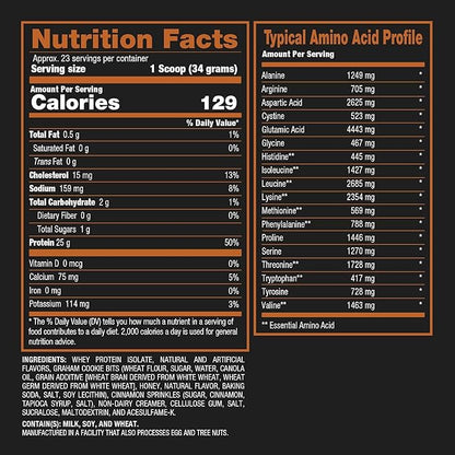 BPI Sports ISO HD Isolate Protein Powder ??100% Whey Isolate, Protein Powder for Muscle Gain - Cookie Butter - 1.6 Lb - 23 Servings