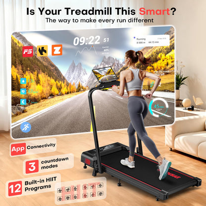 FOUSAE Treadmills for Home, App Compatible, 5 in 1 7.5MPH Foldable Treadmill with 10% Incline