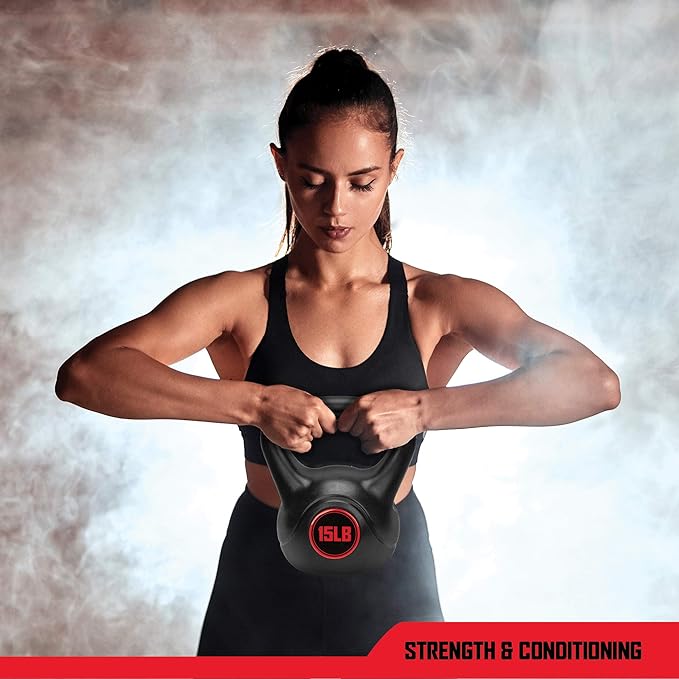 RBX Cement Kettlebell with Shock-Proof Plastic Coating for CrossFit Training