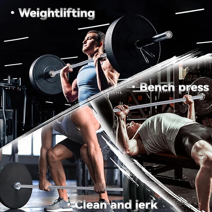 Barbell Bar for Weightlifting - 7FT Heavy Duty (1500LB/700LB), 4FT Short (500LB), 47" EZ Curl Bar - Fits 2" Standard Plates - Home Gym Strength Training