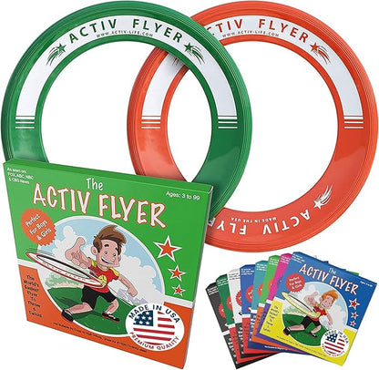 Activ Life Kid’s Flying Rings (2 Pack) They Fly Straight & Don’t Hurt, 80% Lighter Than Standard Rings - Replace Screen Time with Healthy Family Fun - Get Outside & Play