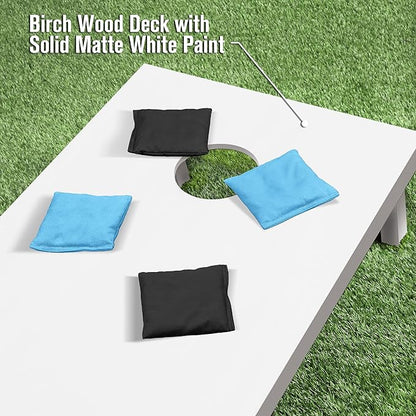 GoSports 4 ft x 2 ft Regulation Size Wooden Cornhole Boards Set - Includes Carrying Case and Over 100 Optional Bean Bag Colors