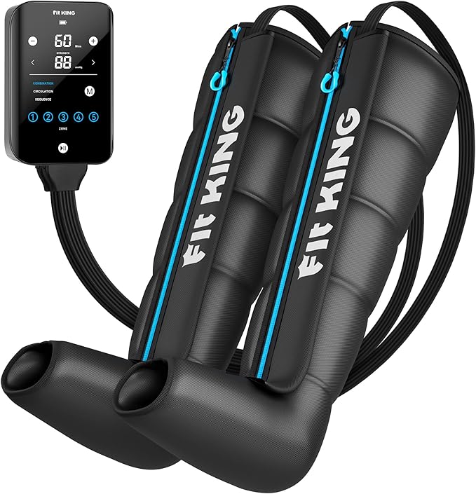 FIT KING Cordless Recovery System, Professional Air Compression Massager, Reduces Muscle Pain and Improves Circulation, Warm-up and Fast Recovery for Athletes, Zone Massage Optional (Medium)