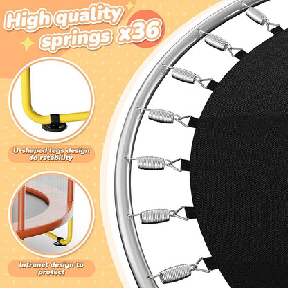 6FT Indoor Trampoline for Kids Ages 1-8, 72" Mini Toddler Indoor & Outdoor Trampoline with Safety Enclosure Net, Basketball Hoop & Dart Board, Birthday Gifts for Boys & Girls, Baby Toddler