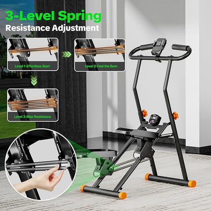 Stair Stepper for Home Gym, 2025 Upgrade Stair Climber w/ 3-Level Resistance & Height, Non-Slip Pedals, Digital Tracker & Phone Holder Home Exercise Machine for Women Men