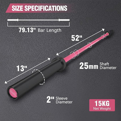 PROOFGOLD 6.6ft/7ft Olympic Barbell Bar 35Lb(15kg)/45LB(20kg) Barbell,Bench Press Bar for Squats and Deadlifts,Olympic Weight Bar for Home Gym,Womens Mens barbell(2inch),500LB/700LB/1000LB