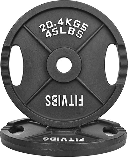 Olympic Cast Iron 2-Inch Weight Plate for Strength Training & Weightlifting, Multiple Weights Available