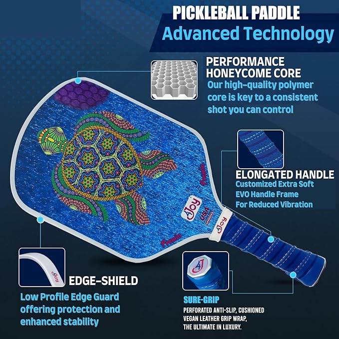 4Joy Pickleball Paddle Premio Series - Thermoformed Premium T700 Carbon Fiber Pickleball Paddless - Professional Pickleball Rackets for Women & Men - 16mm Honeycomb Core - USAP Approved