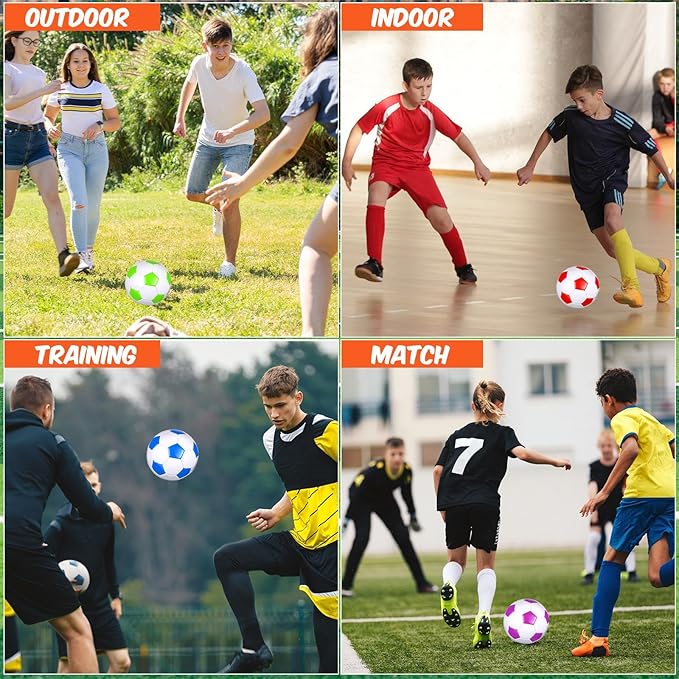 12 Set Christian Charity Donation Supplies Soccer Balls with Pumps and Drawstring Bags Soccer Training Ball Outdoor Practice for Kids Youth Adults Operation Christmas