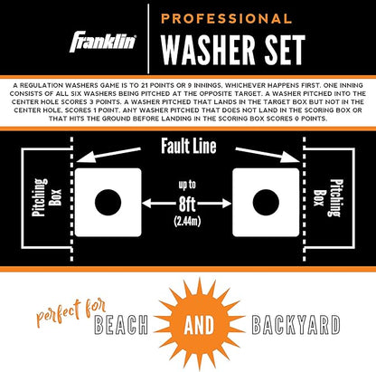 Franklin Sports Washer Toss Game Set - Outdoor Washers Set with Targets + Washers - Perfect for Lawn, Beach + More - Classic Outside + Tailgate Game