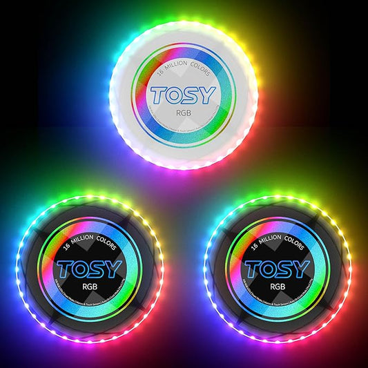 TOSY Bundle of 3 - Frisbee 108 LEDs - 2X RGB Black + RGB White