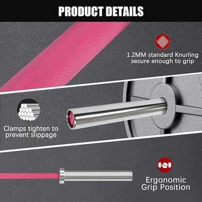 PROOFGOLD 6.6ft/7ft Olympic Barbell Bar 35Lb(15kg)/45LB(20kg) Barbell,Bench Press Bar for Squats and Deadlifts,Olympic Weight Bar for Home Gym,Womens Mens barbell(2inch),500LB/700LB/1000LB