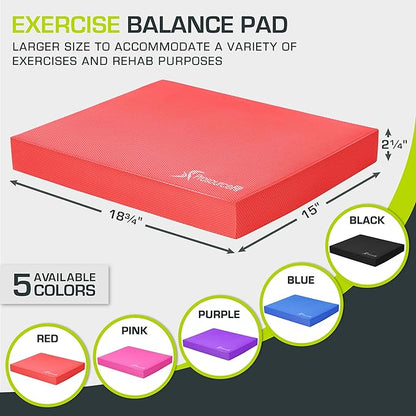 ProsourceFit Exercise Balance Pad ??Non-Slip Cushioned Foam Mat & Knee Pad for Fitness and Stability Training, Yoga, Physical Therapy