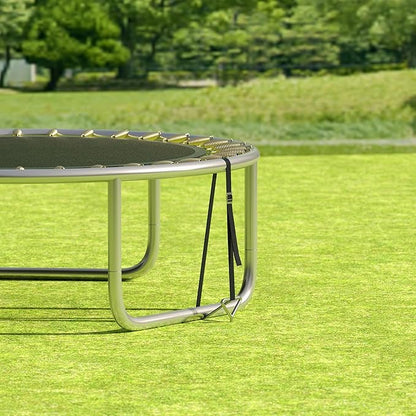 Trampoline Stakes Heavy Duty, High Wind Anchors Tie Down Ground Anchor Kit Stakes, Corkscrew Shape, Galvanized Steel, Anti-Rust, Pack of 6 with 6 Belt, Trampoline Accessories