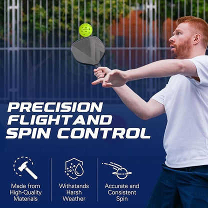 EP American Outdoor Pickleballs USAPA Approved | Made in USA with Durable Design | Tournament-Ready, High Performance | 40 Precision Holes for Balanced Flight, Consistent Spin