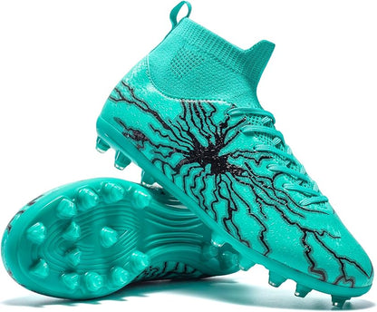 Kids Soccer Cleats Boys Girls Training Football Cleats Youth High-top Soccer Shoes for Little/Big Professional Athletic Outdoor Football Shoes