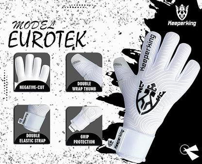Professional Soccer Goalie Gloves Kids, Boys, Youth, Adult, Men- Football Goalkeeper Glove Strong grip palm protection Giga latex 4mm Double elastic Wrist with Negative cut, Slim(Size 6-11)